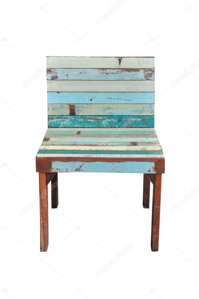 Vintage wood chair isolated