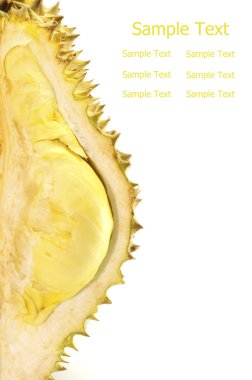 Durian, meyve Güney Doğu Asya'nın kralı üzerinde beyaz izole.