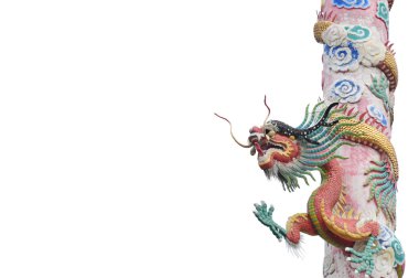 Kızıl Ejder pole üzerinde beyaz izole