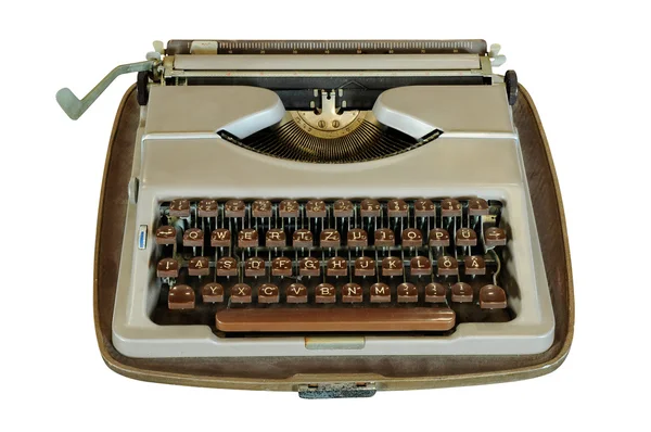 Vintage typewriter isolated on white — Stock Photo, Image