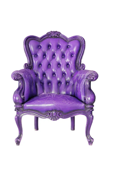 Chaise vintage violette isolée sur blanc — Photo