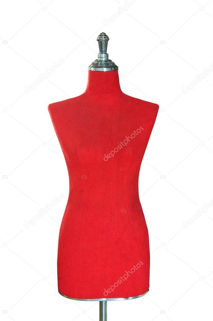 Female red mannequin isolated on white