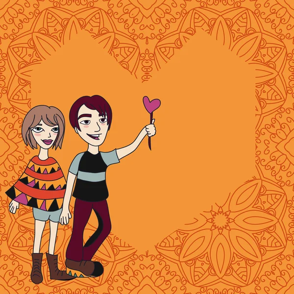 Fondo de pareja feliz — Vector de stock