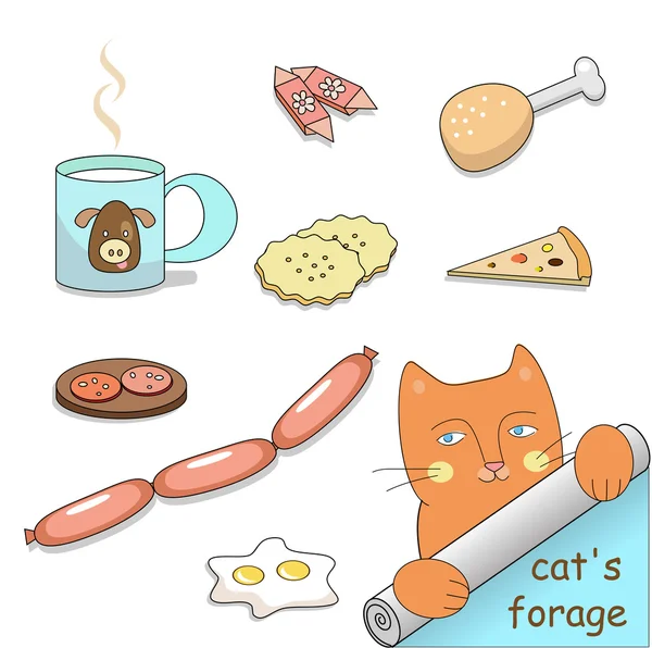 Forraje de gato (vector ) — Vector de stock