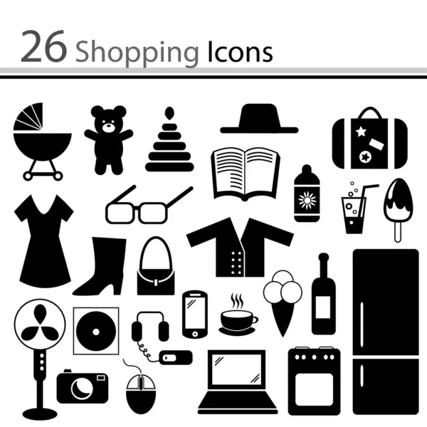 Set of icons - shopping — Stock Vector