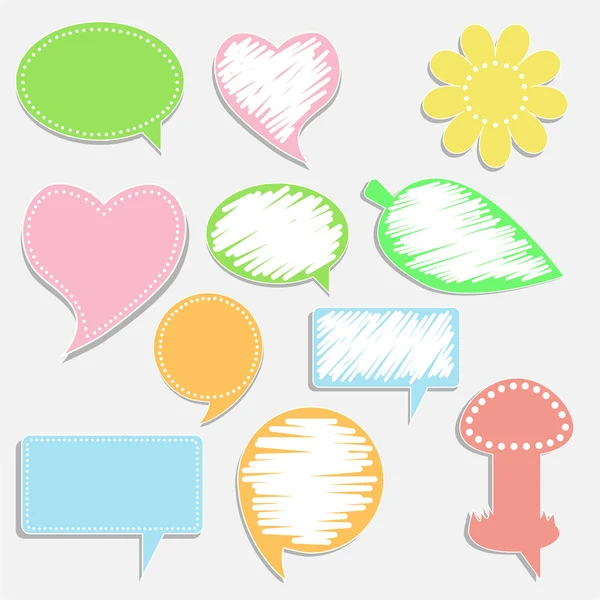 Colorful speech bubbles and balloons, illustration collection background — Stock Vector