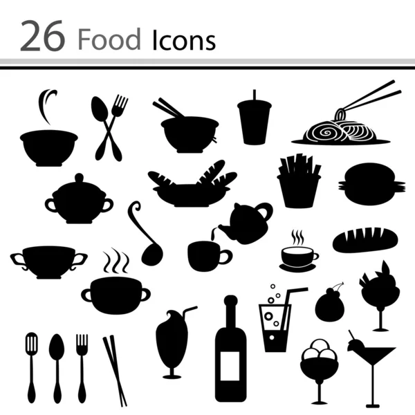 26 Food icons (vector) — Stock Vector