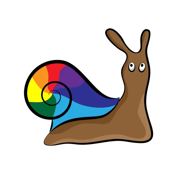 Slak en regenboog (vector) — Stockvector