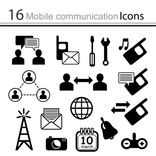 Conjunto de iconos - comunicación móvil (vector ) — Vector de stock