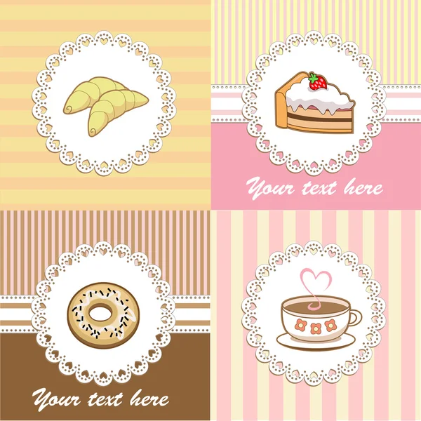 Conjunto de fundos para café (Vector ) —  Vetores de Stock