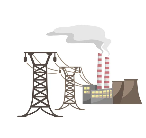 Power supply of the industrial city — Stock Vector