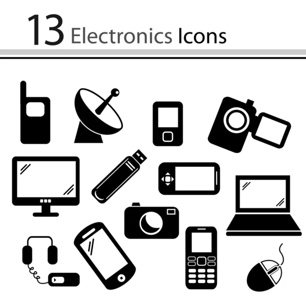 Conjunto de iconos electrónicos — Archivo Imágenes Vectoriales