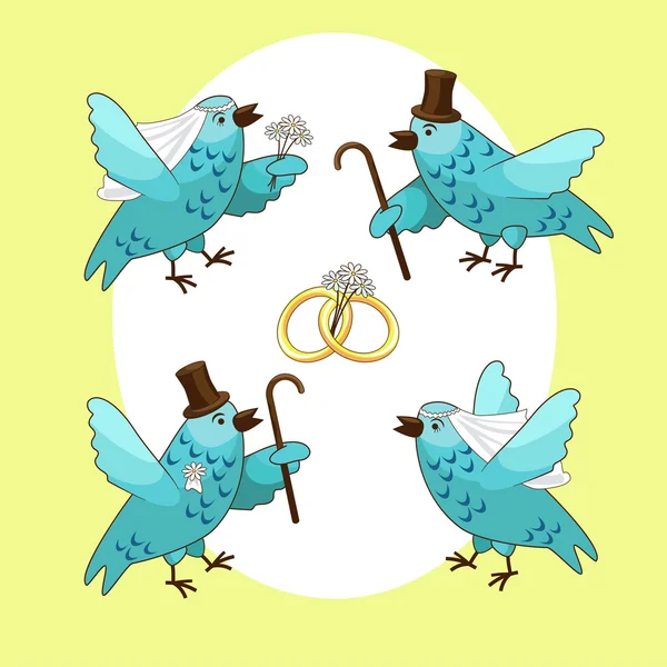 Bird's wedding — Stock Vector
