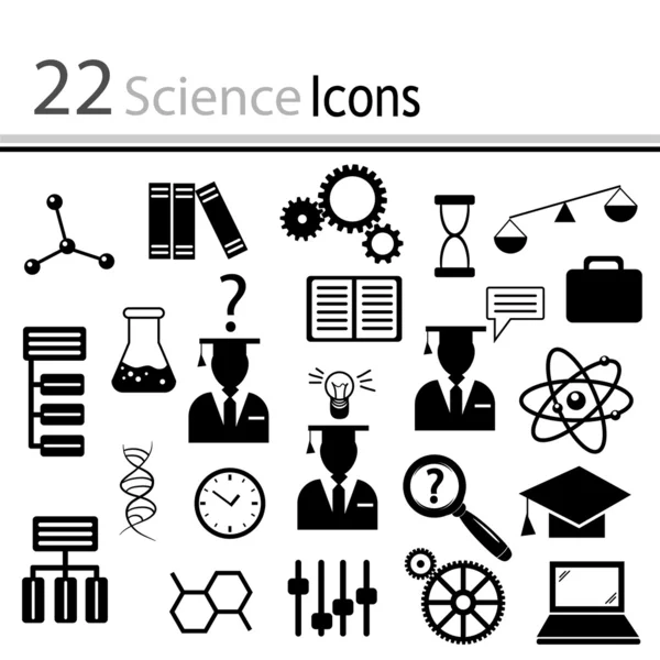 22 iconos de la ciencia Ilustración De Stock