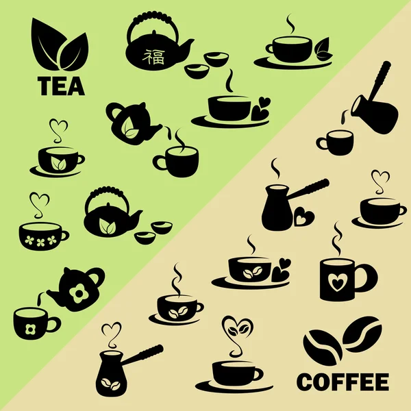 Fundo de chá e café (vetor ) — Vetor de Stock