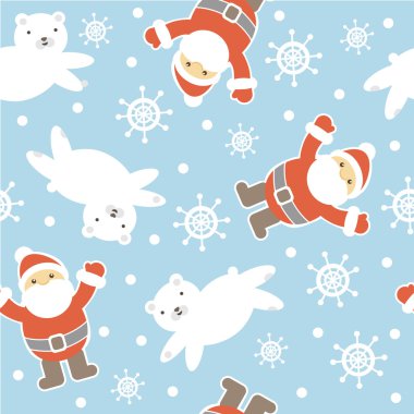 Dikişsiz doku - Noel Baba ve kutup ayısı