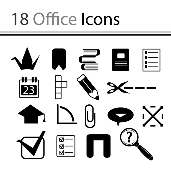 18 ícones de escritório — Vetor de Stock
