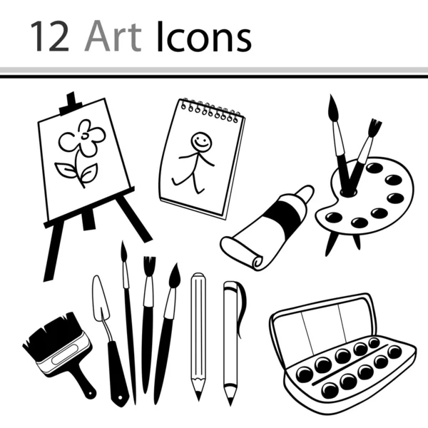 Conjunto de ícones de arte — Vetor de Stock