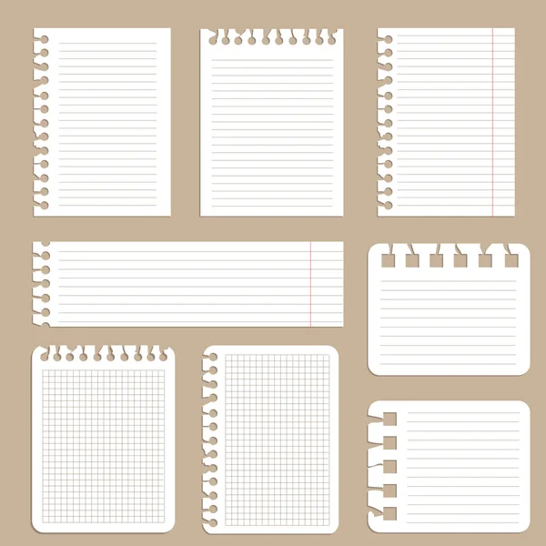 Sheets of pappers from notepad — Stock Vector