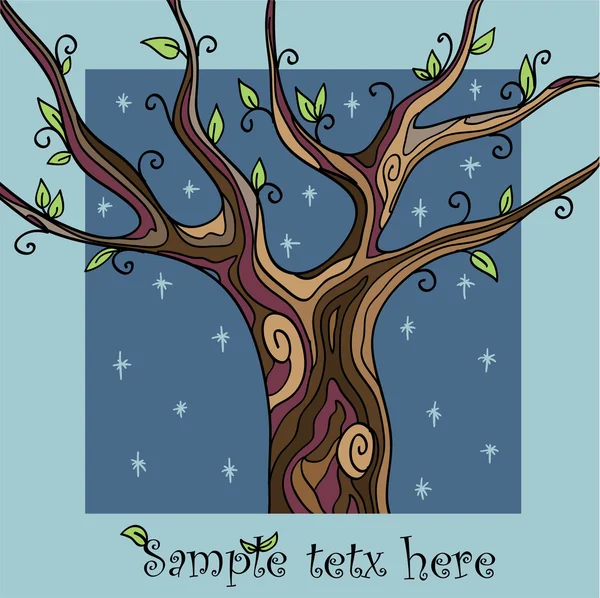 Карточка весеннего дерева — стоковый вектор