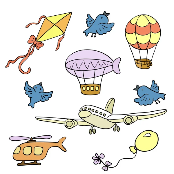 Set of icons - Air transport — Stock Vector