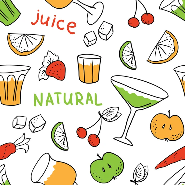 Fruit and juice — Stock Vector