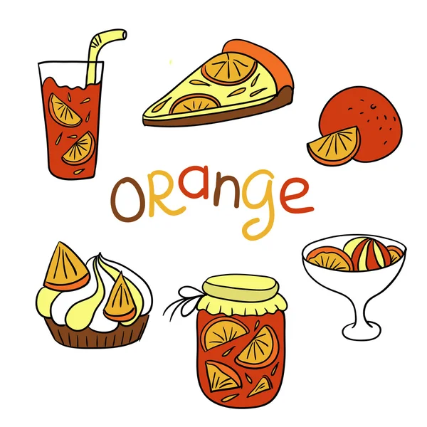 Pomarańczowe ikony — Wektor stockowy