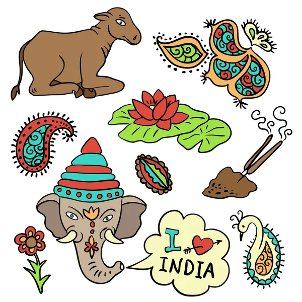 Set of India icons — Stock Vector