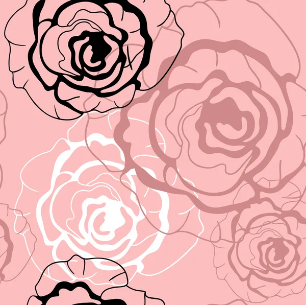 Textura com rosas — Vetor de Stock