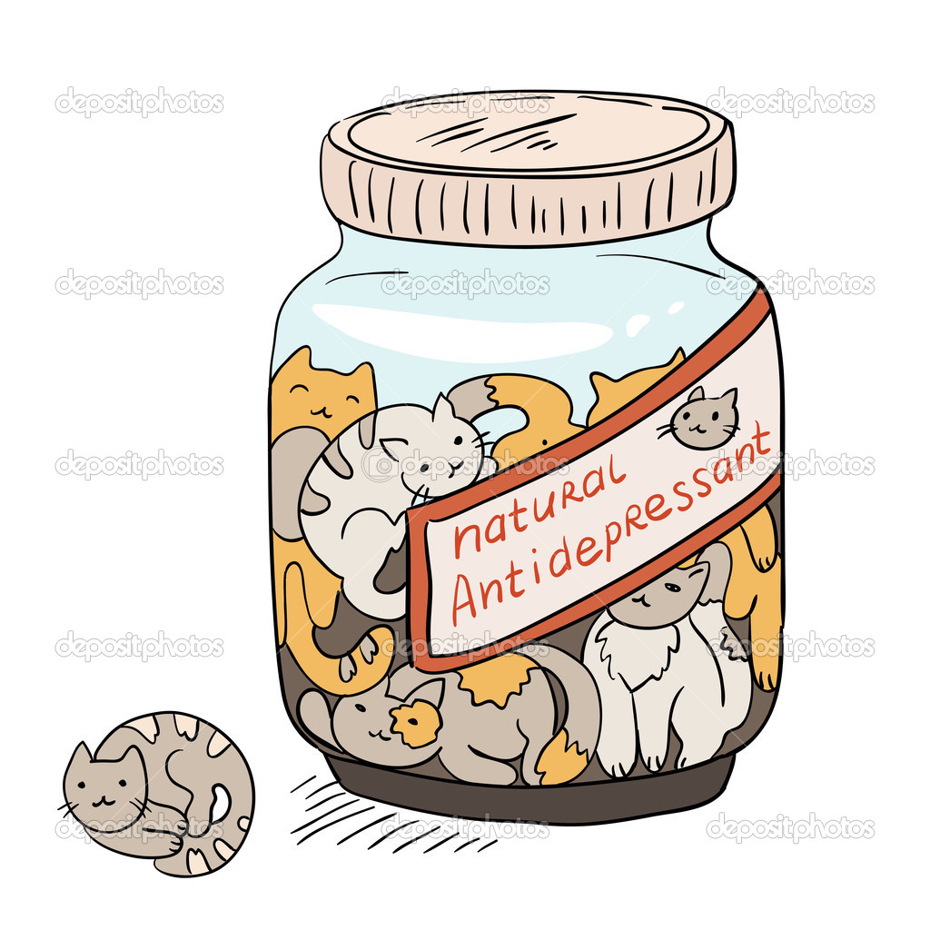 A depression medicine cats — Stock Vector © Utronamore 48531873