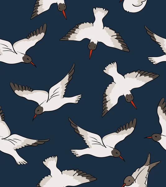鳥のシームレスなパターン — ストックベクタ
