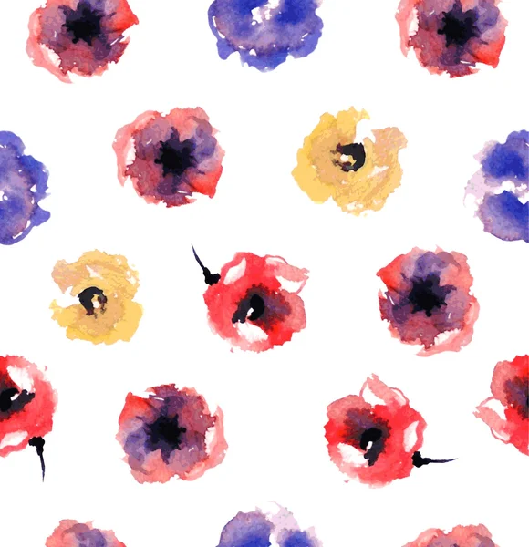 Padrão floral aquarela — Vetor de Stock