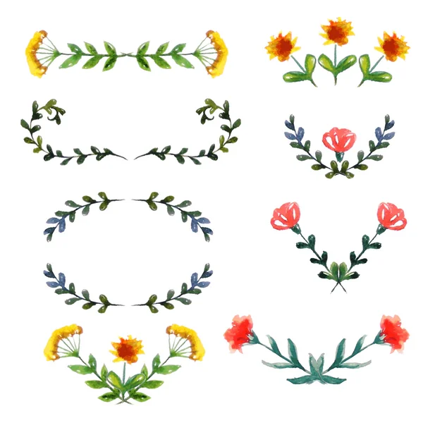 Acuarela elementos florales — Vector de stock