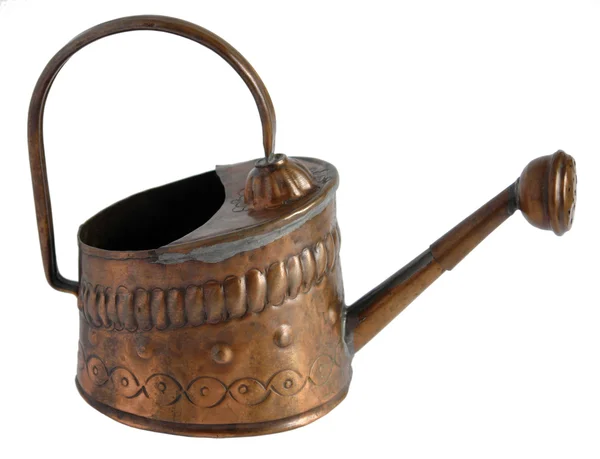 Old copper watering can — Stok fotoğraf