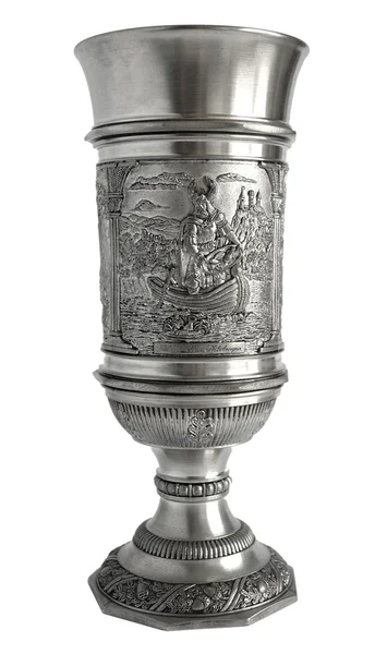 Pewter cup The Song of the Nibelungs — Stock Photo, Image