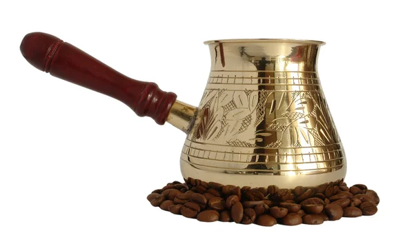 Brass coffee pot Royalty Free Stock Images