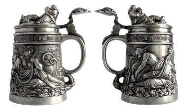 Antique pewter beer tankard clipart