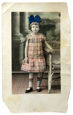 el antika fotoğraf kız boyalı