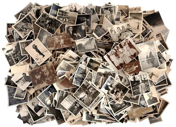 Un sacco di vecchie foto in bianco e nero Fotografia Stock