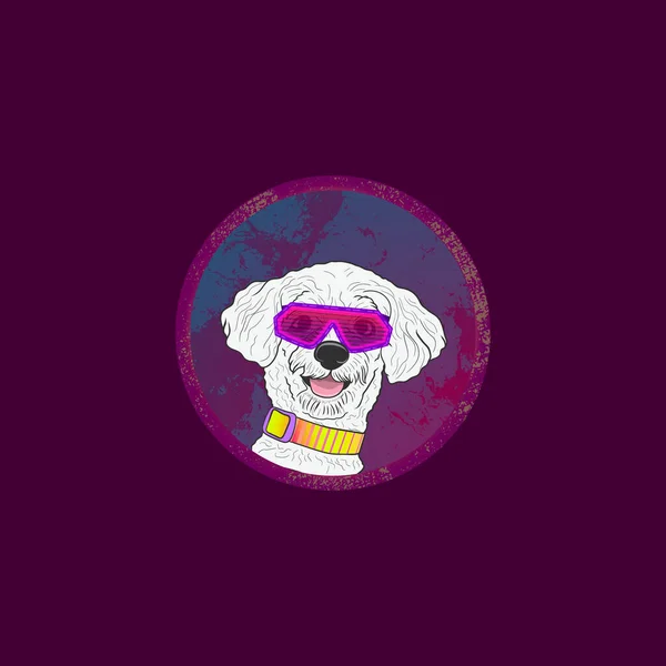 Cheerful Doggie Stylish Glasses — Stock Vector