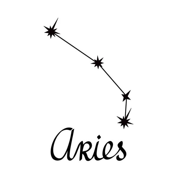 Sternbild Sternbild Sammlung einfache Vektorillustration, Widder Astrologie Horoskop Symbol für zukünftige Ereignisse Vorhersage, Sterne mit Linien verbunden — Stockvektor