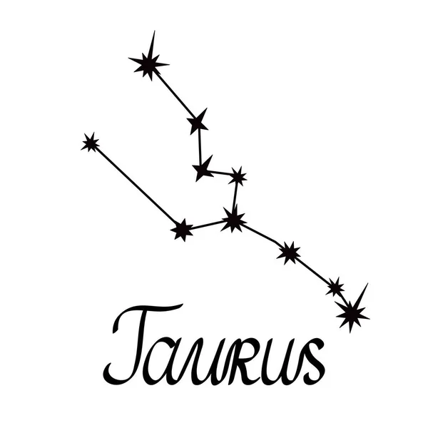Zvěrokruhová souhvězdí sbírka jednoduchých vektorových ilustrací, symbol astrologie Taurus pro předpovědi budoucích událostí, hvězdy spojené s liniemi — Stockový vektor