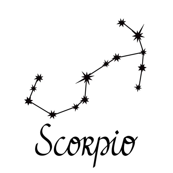 Zvěrokruhová souhvězdí sbírka jednoduchých vektorových ilustrací, Scorpio astrologie horoskop symbol pro budoucí události předpověď, hvězdy spojené s liniemi — Stockový vektor