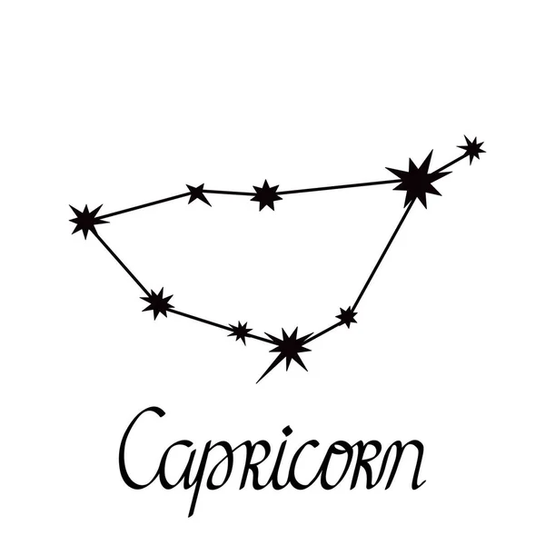 Zodiac constellation collection simple vector illustration, Capricorn astrology horoscope symbol for future events prediction, stars connected with lines — Stock Vector