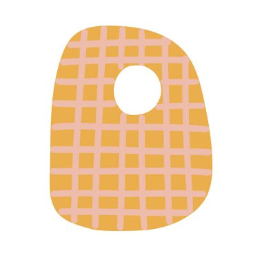 İngiliz alfabesinin D harfi, basit soyut desen vektör ilüstrasyonuyla süslenmiş karalama stili, sevimli komik dekoratif el yazısı abc, el yazısı yazı tipi harfleri, harfler.