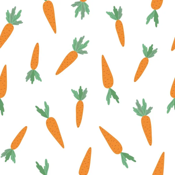 Patrón Sin Costuras Zanahorias Ilustración Vectores Vegetales Frescos Concepto Alimentos — Archivo Imágenes Vectoriales