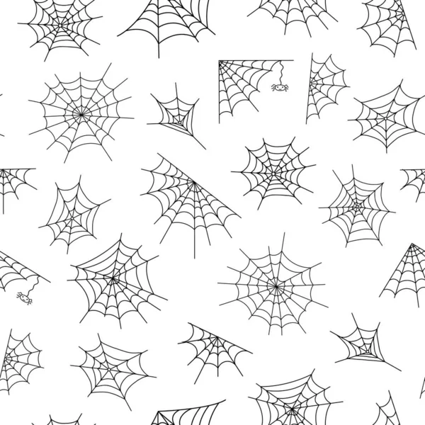 Spider Web Seamless Pattern Vector Illustration Halloween Party Decoration Hand — Stock Vector