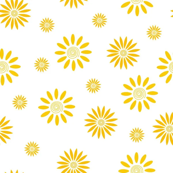 Einfache Sonnen Nahtlose Muster Vektor Flache Illustration Niedliche Sommer Wiederholen — Stockvektor