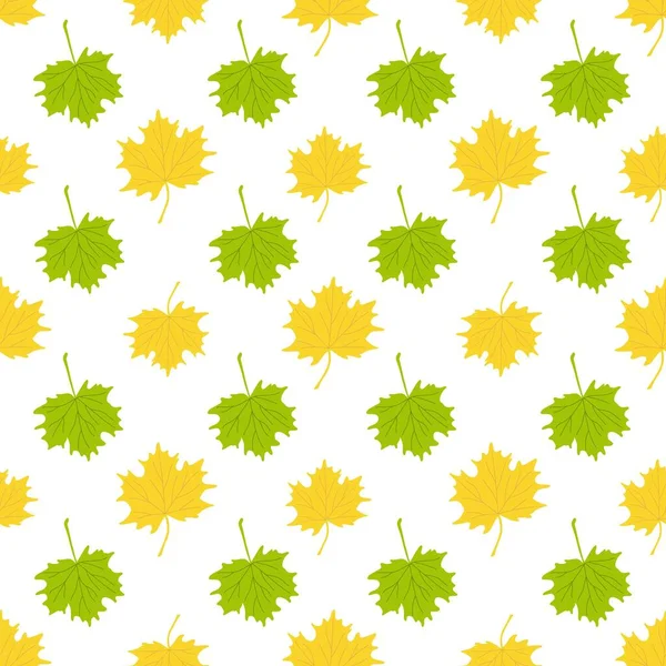 Autumn Maple Leaf Seamless Pattern Simple Vector Minimalist Concept Flat — Stockvektor