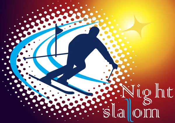 Slalom noturno — Vetor de Stock